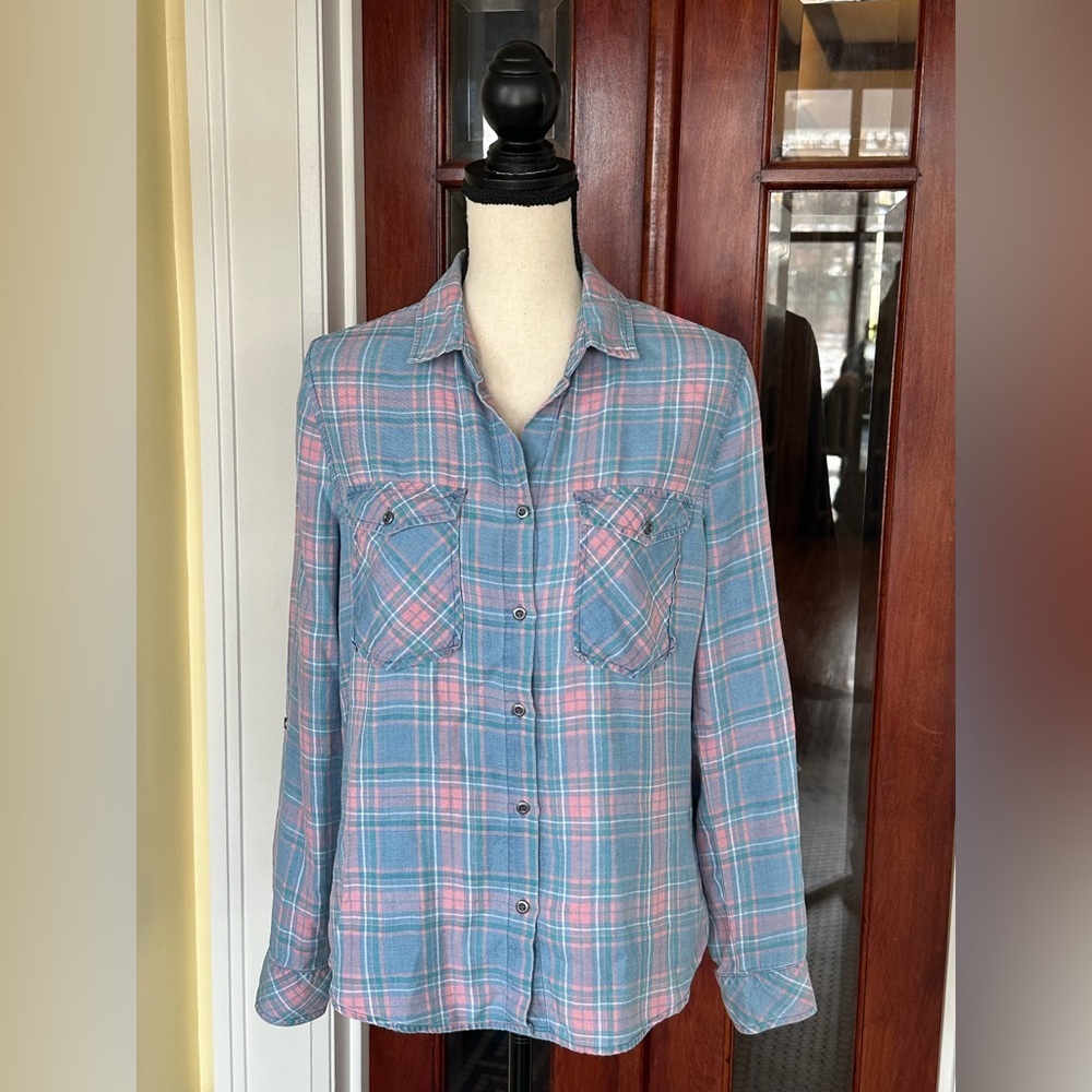 Billy T | Back Lace Up Button-Down Shirt, Size M